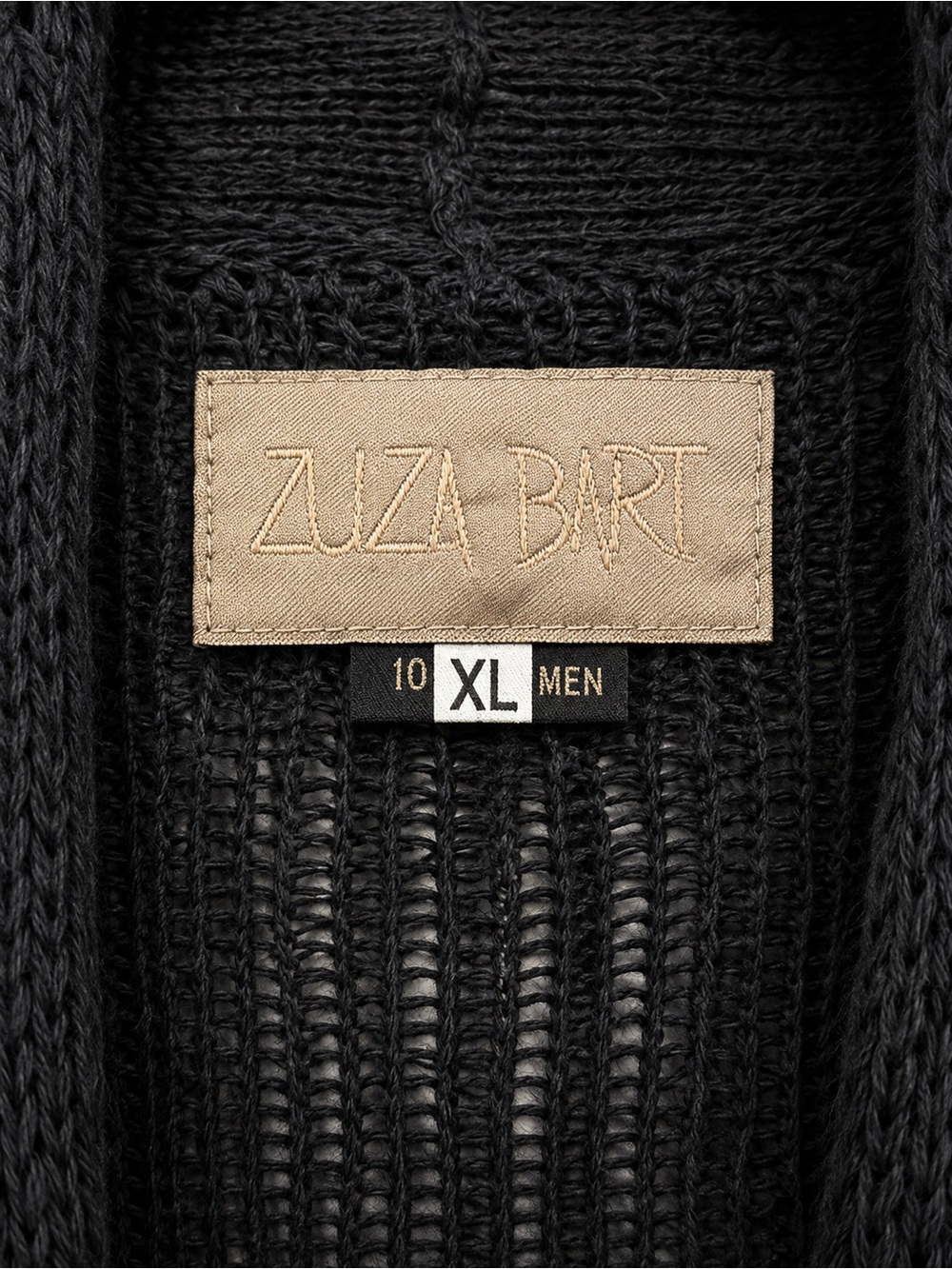 Zuza Bart XL Black 100% Linen Cardigan Asymmetrical Toggle Lagenlook Art to Wear - Picture 9 of 9